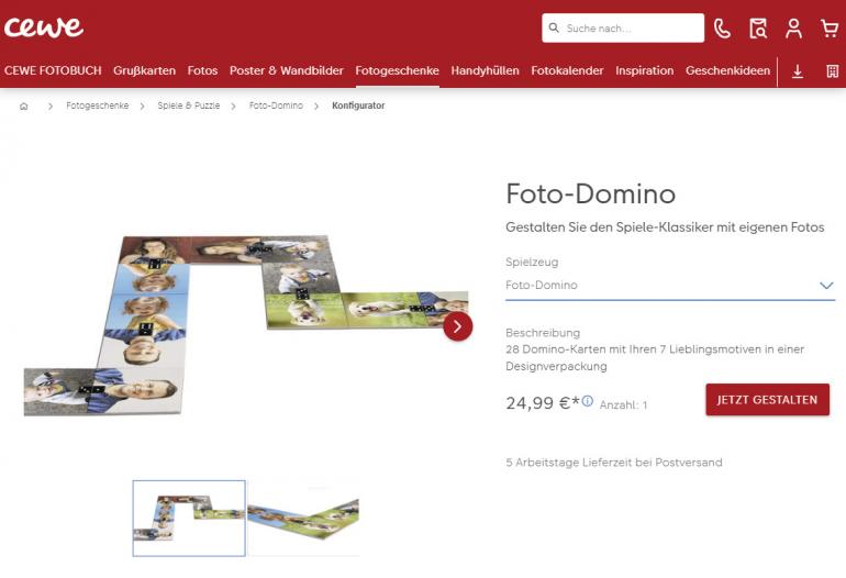 Cewe Foto-Domino Testergebnis