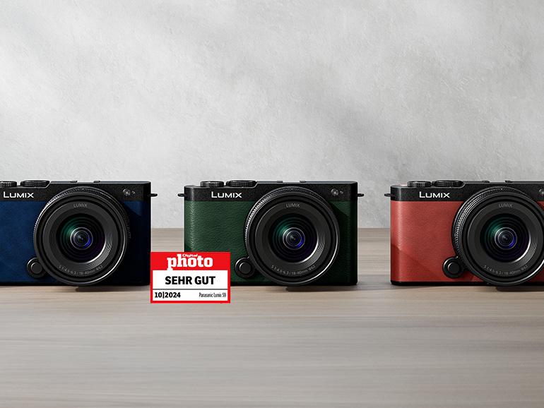 Die Lumix S9 ist in vier Gehäusefarben erhältlich: Jet Black, Crimson Red, Dark Olive und Night Blue.