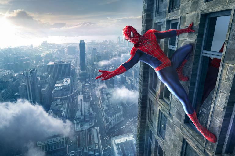 Sowohl der Stadthintergrund als auch Spiderman wurden zuvor fotografiert. Die Hausfassade erstellte Uli Staiger mit CGI. In Photoshop wurde wieder alles zusammengesetzt und farblich abgestimmt.