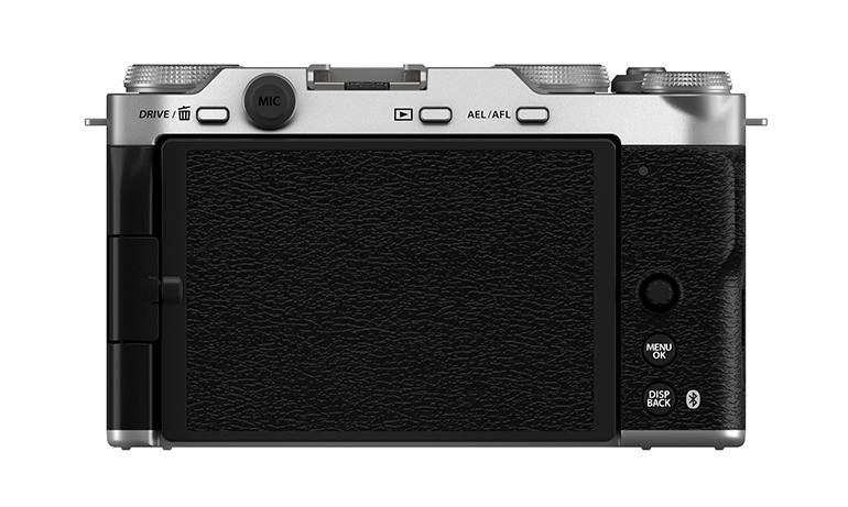 Einen elektronischen Sucher bringt die Fujifilm X-M5 nicht mit. Dafür aber einen großen, voll beweglichen 3-Zoll-Monitor.