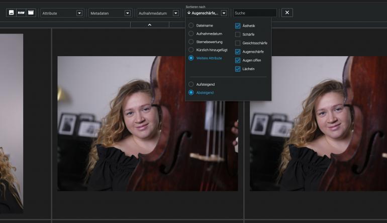 Fotos nach Schärfe, Ästhetik oder Mimik sortieren