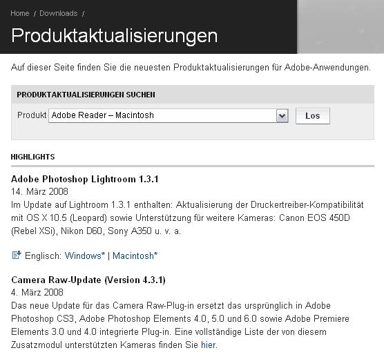 Lightroom- und ACR-Updates zurückgezogen